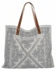 Włoska Torebka Shopper bag w Modne Wzory 5887 Jasno Szara
